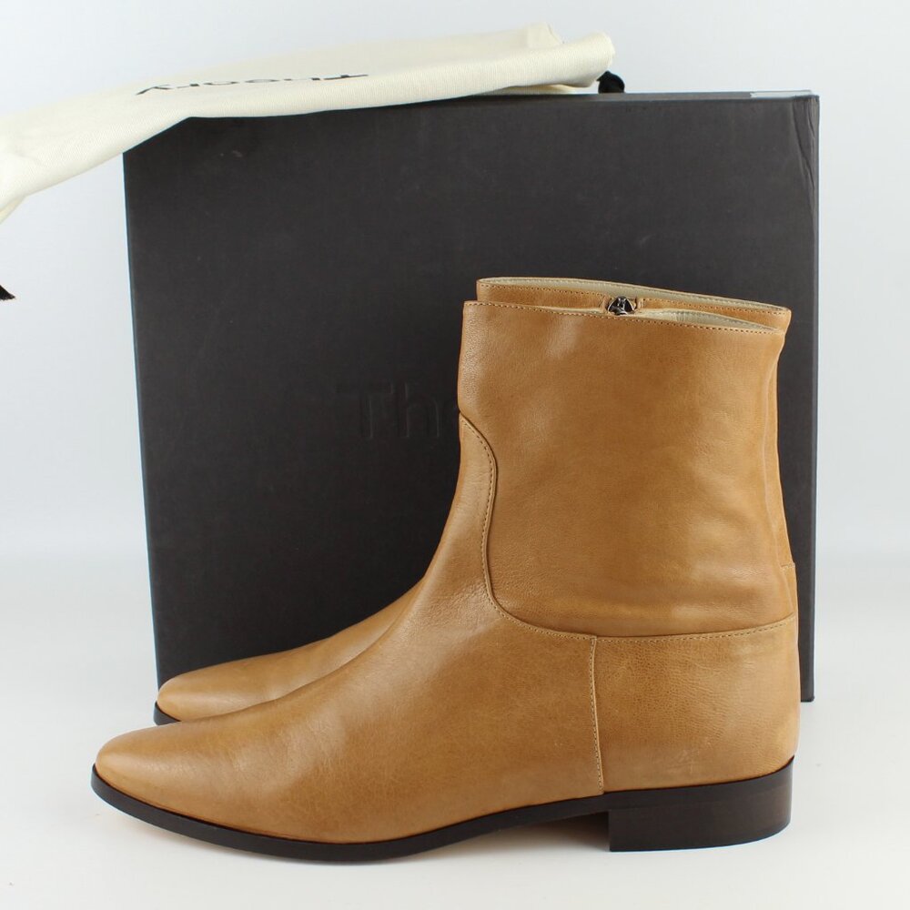 NEW Theory Leather Minimalist Style Ankle Bootie, Office to Evening, EU 40